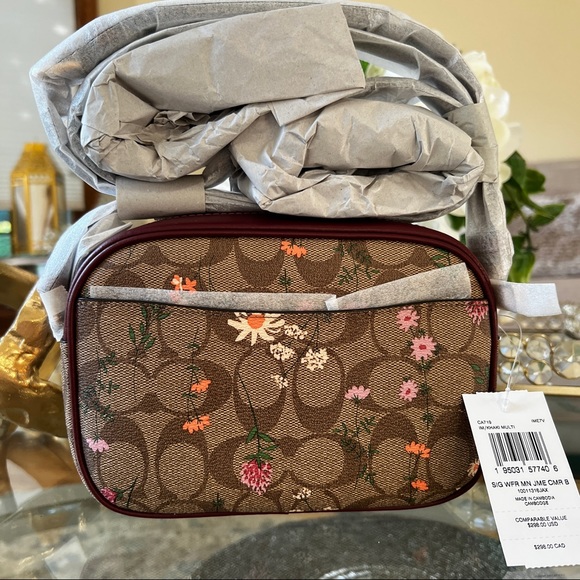 Coach Mini Jamie Camera Bag In Signature Canvas With Wildflower Print - Picture 4 of 9